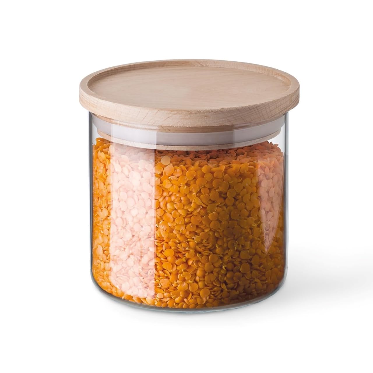 Amazon.com: Jar with wooden lid, capacity 0.50L, dimensions 96/95